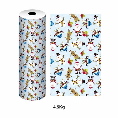 Bobine Papel Embrulho Celuloso Natal 4.5Kg 62cm
