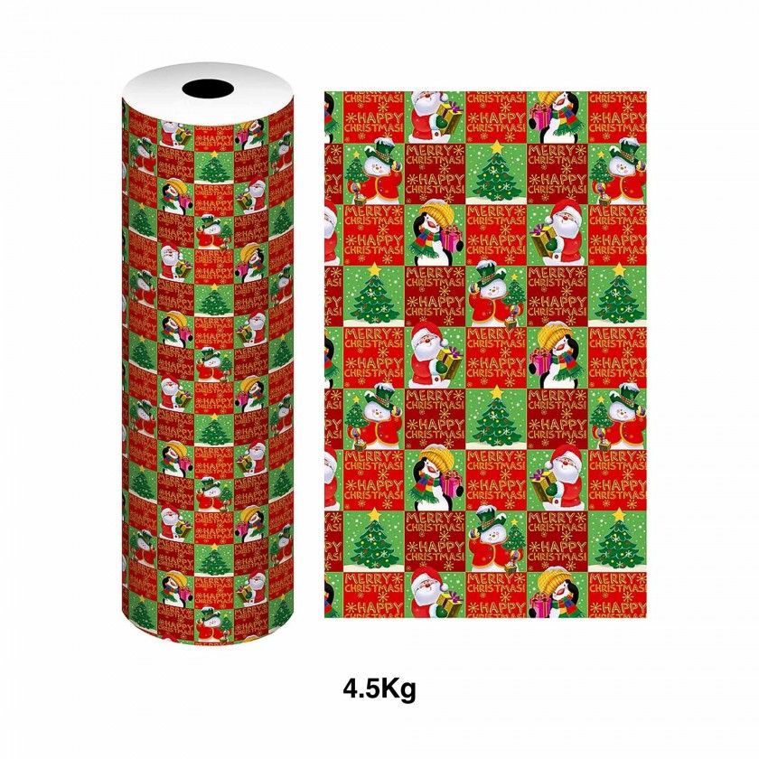 Bobine Papel Embrulho Celuloso Natal 4.5Kg 62cm Bobine Papel Embrulho Celuloso Natal 4.5Kg 62cm