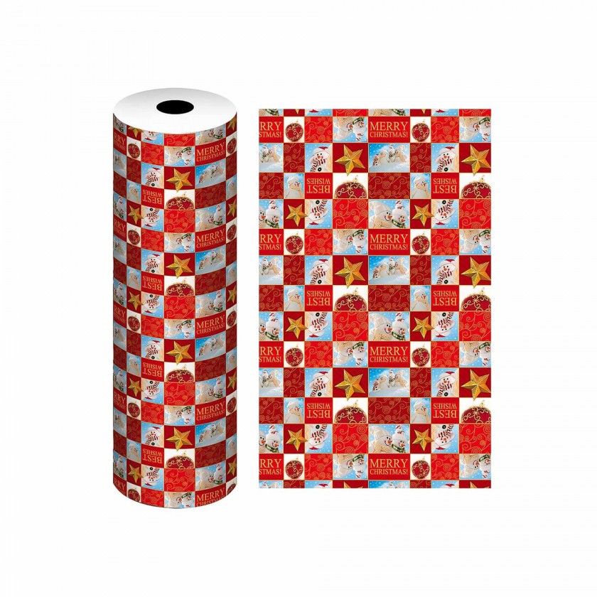Bobine Papel Embrulho Celuloso Natal 4.5Kg 62cm