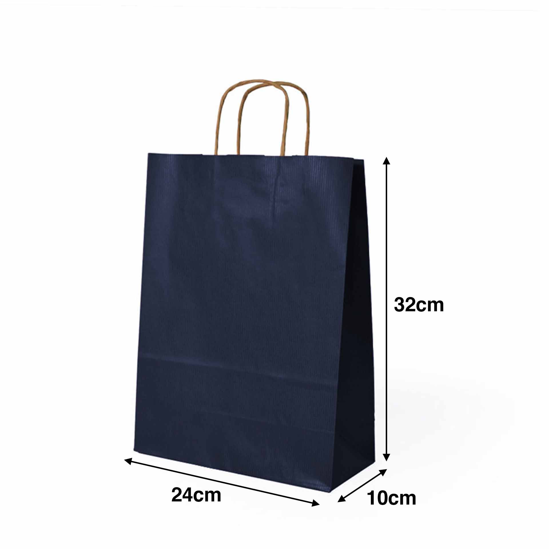 Saco Papel Asa Retorcida Kraft Azul Escuro 24X10X32cm