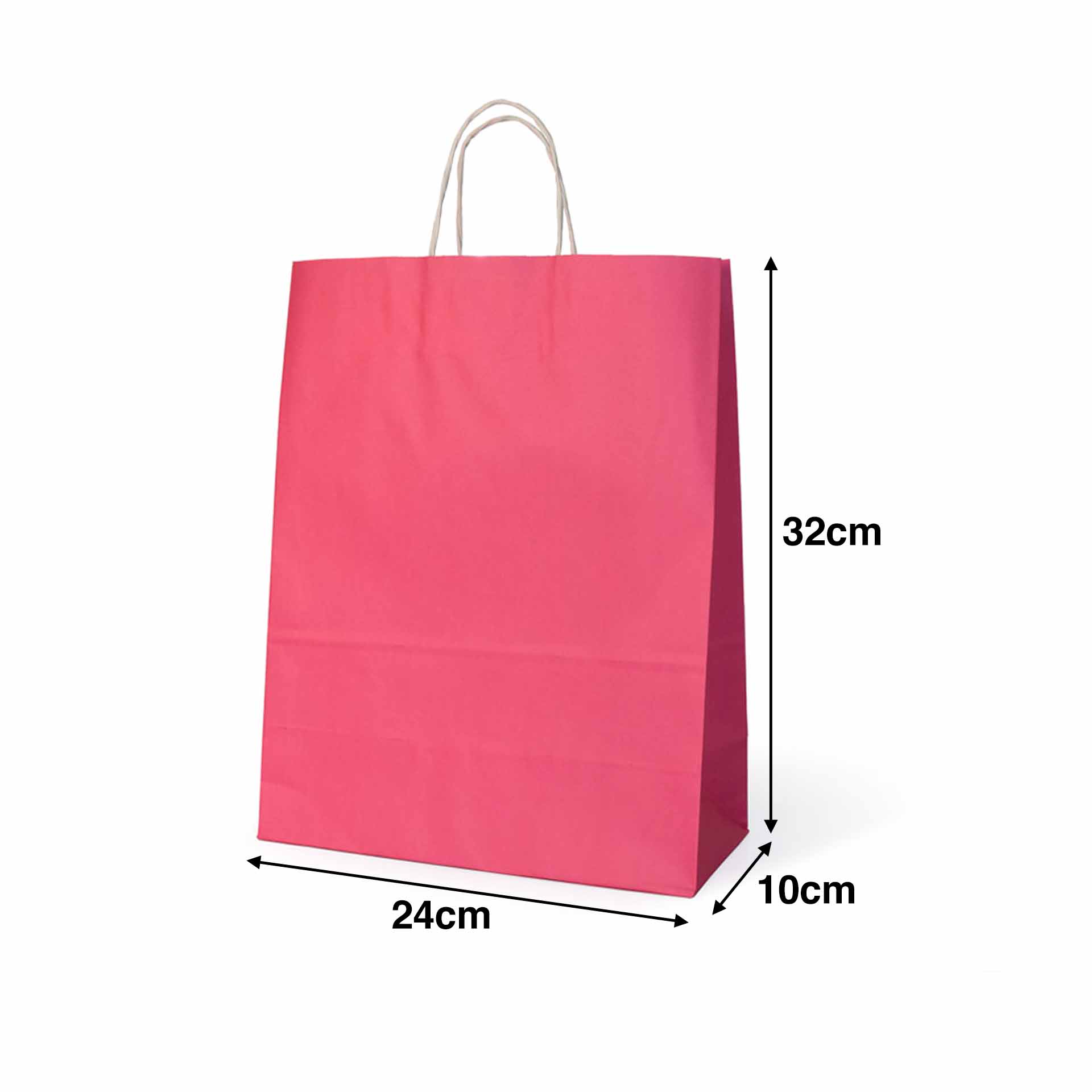 Saco Papel Asa Retorcida Rosa Bebé 24X10X32cm