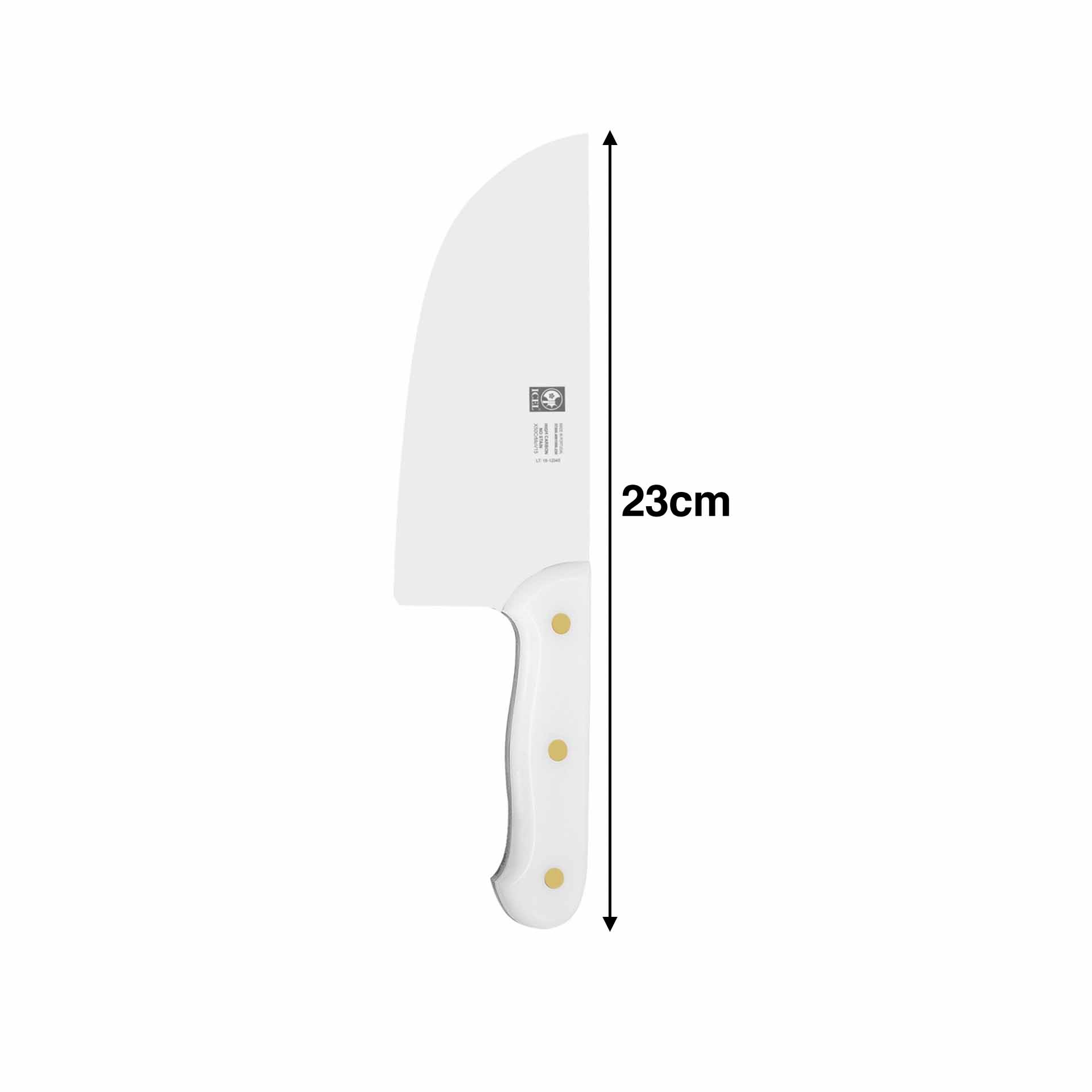 Cutelo Branco/Dourado 930gr 23cm