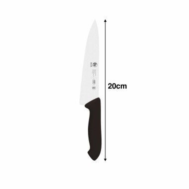 Faca Chefe Lâmina Estreita Preto 20cm