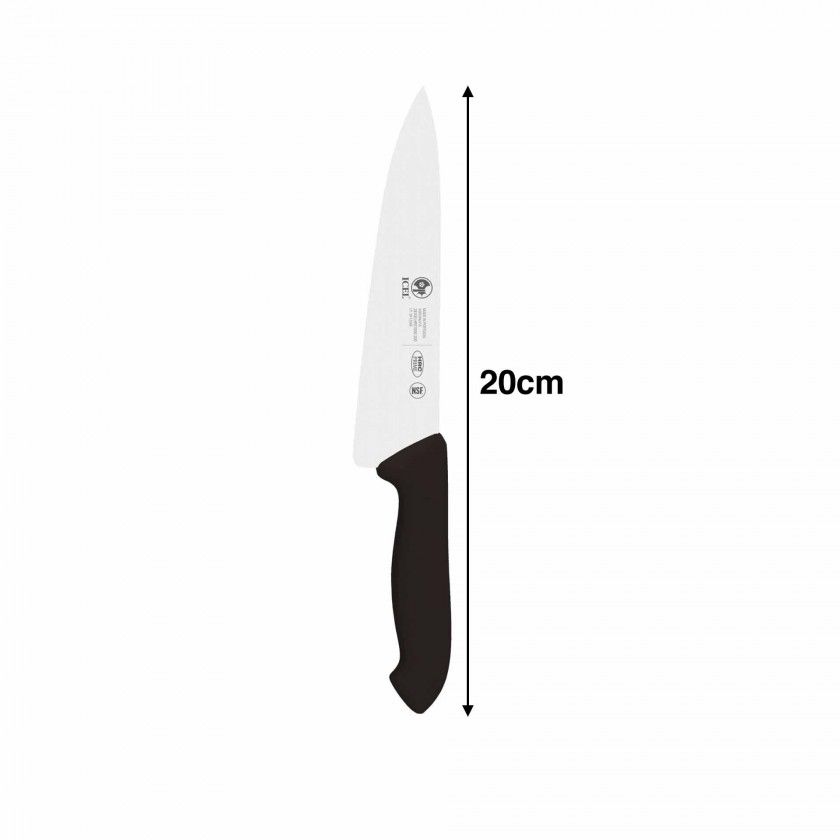 Faca Chefe L�mina Estreita Preto 20cm