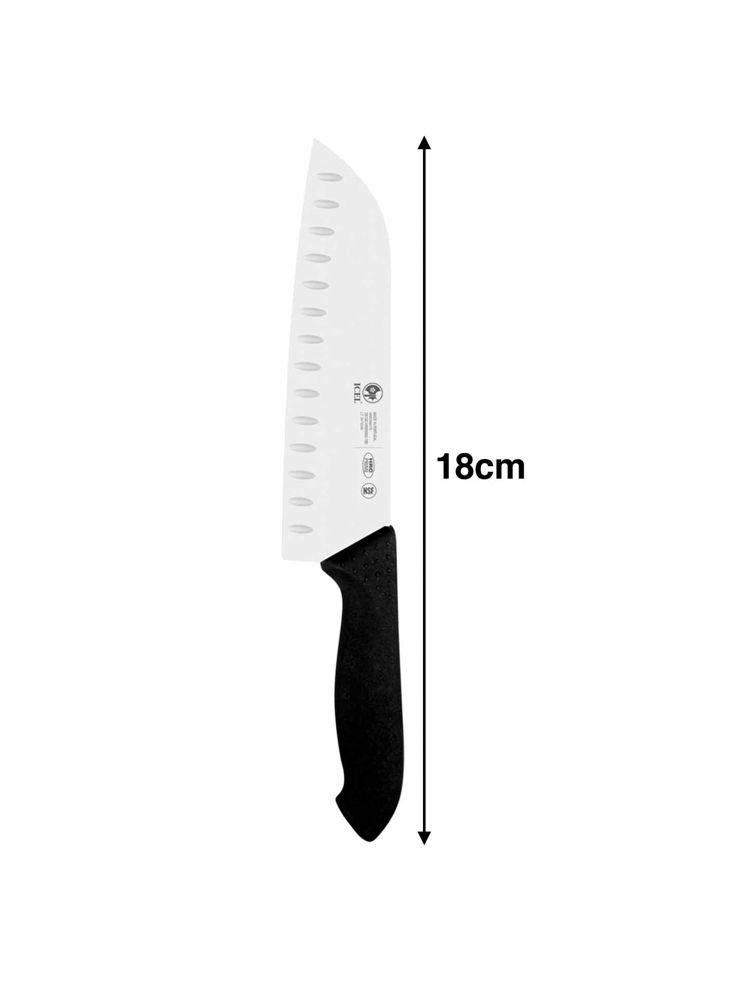 Faca Santoku Alvéolos 18Cm Cabo Preto