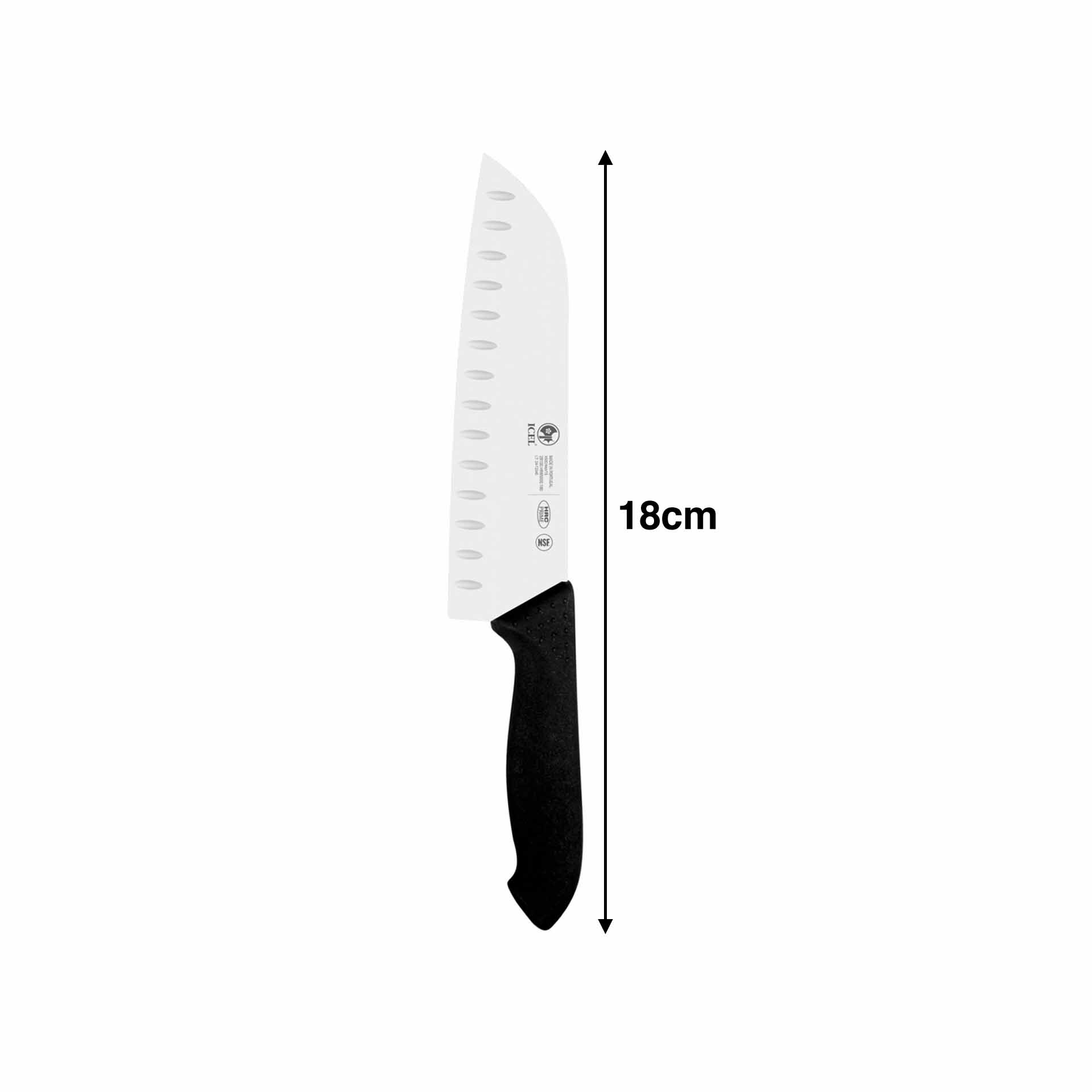 Faca Santoku Alvéolos 18Cm Cabo Preto