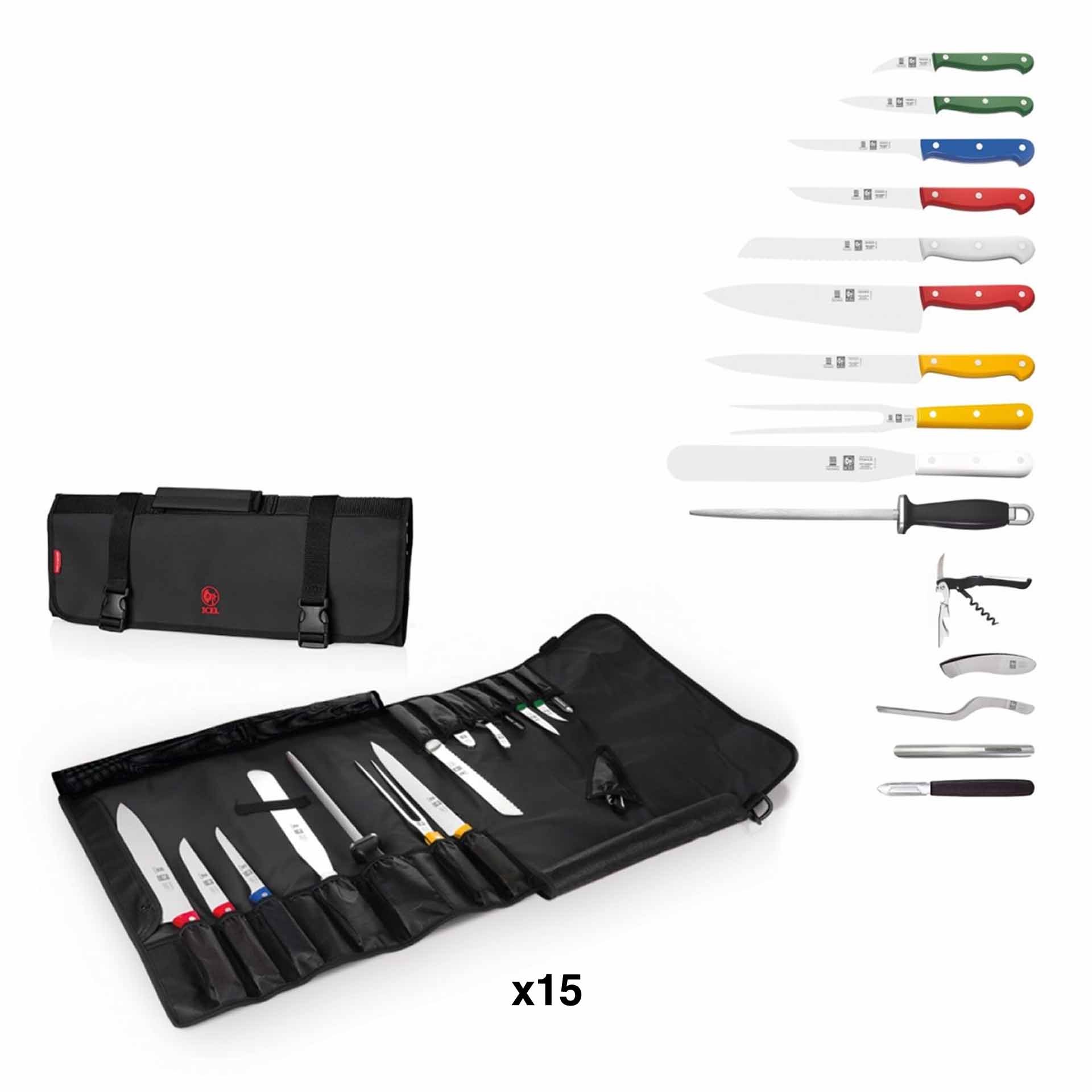 Estojo Facas Icel Chefe 15 Peças