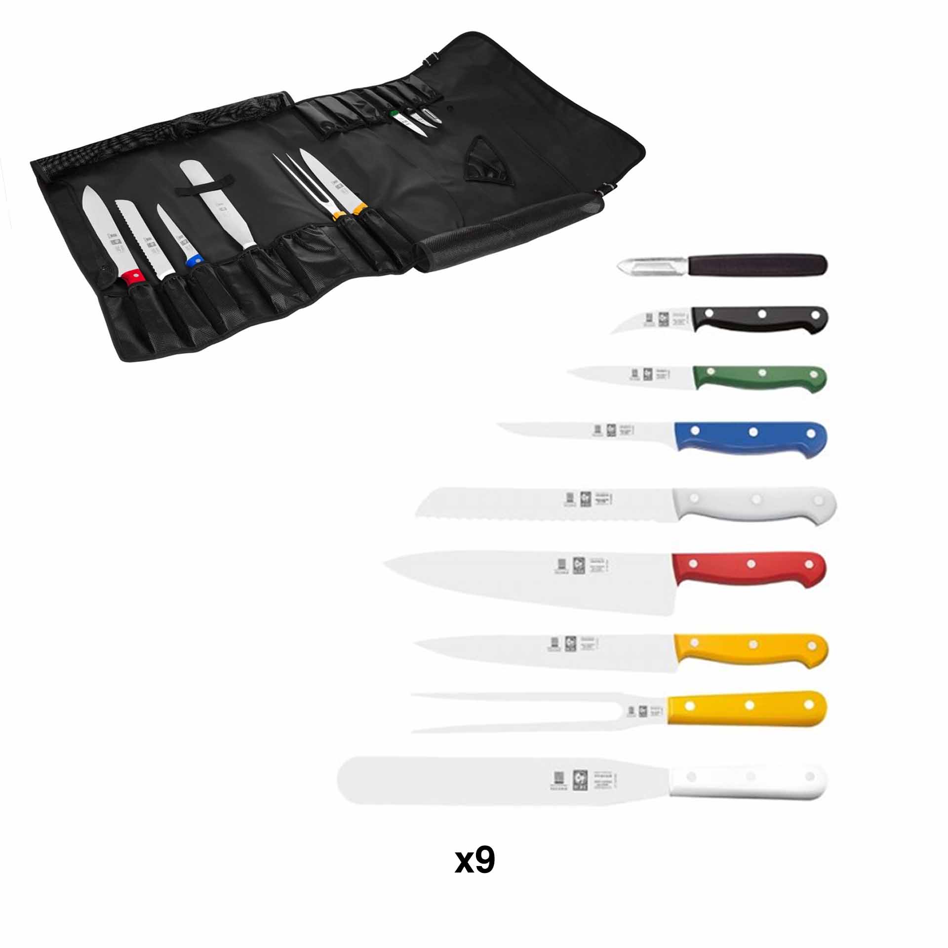 Estojo Facas Icel Chefe 9 Peças