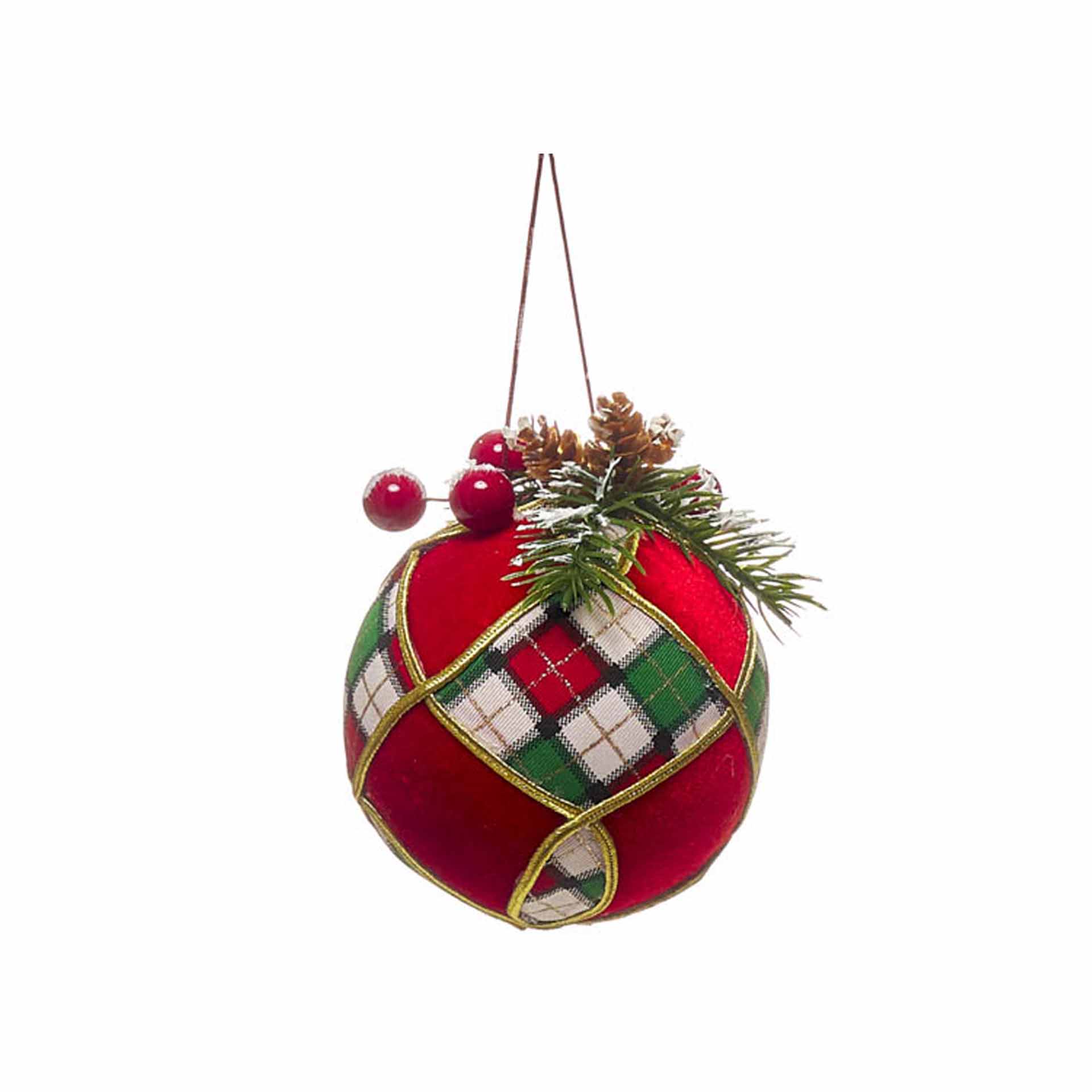 Bola Natal Tecido 10cm