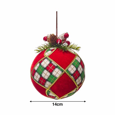 Bola Natal Tecido 14cm - Image product
