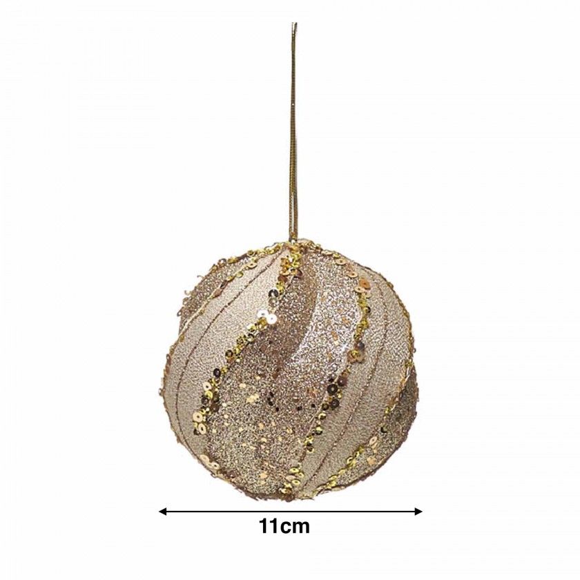Bola Natal Com Lantejoulas 11cm