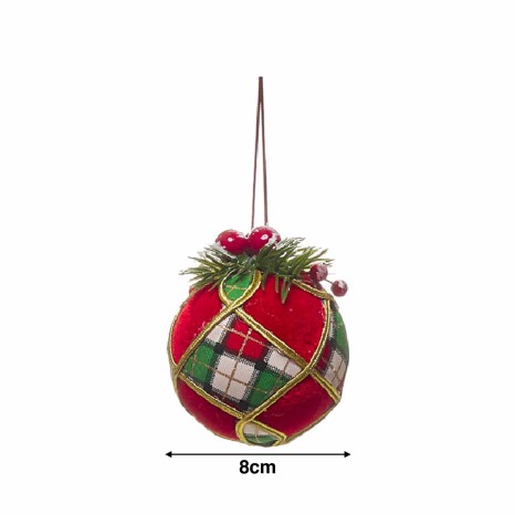 Bola Natal Tecido 8cm - Image product