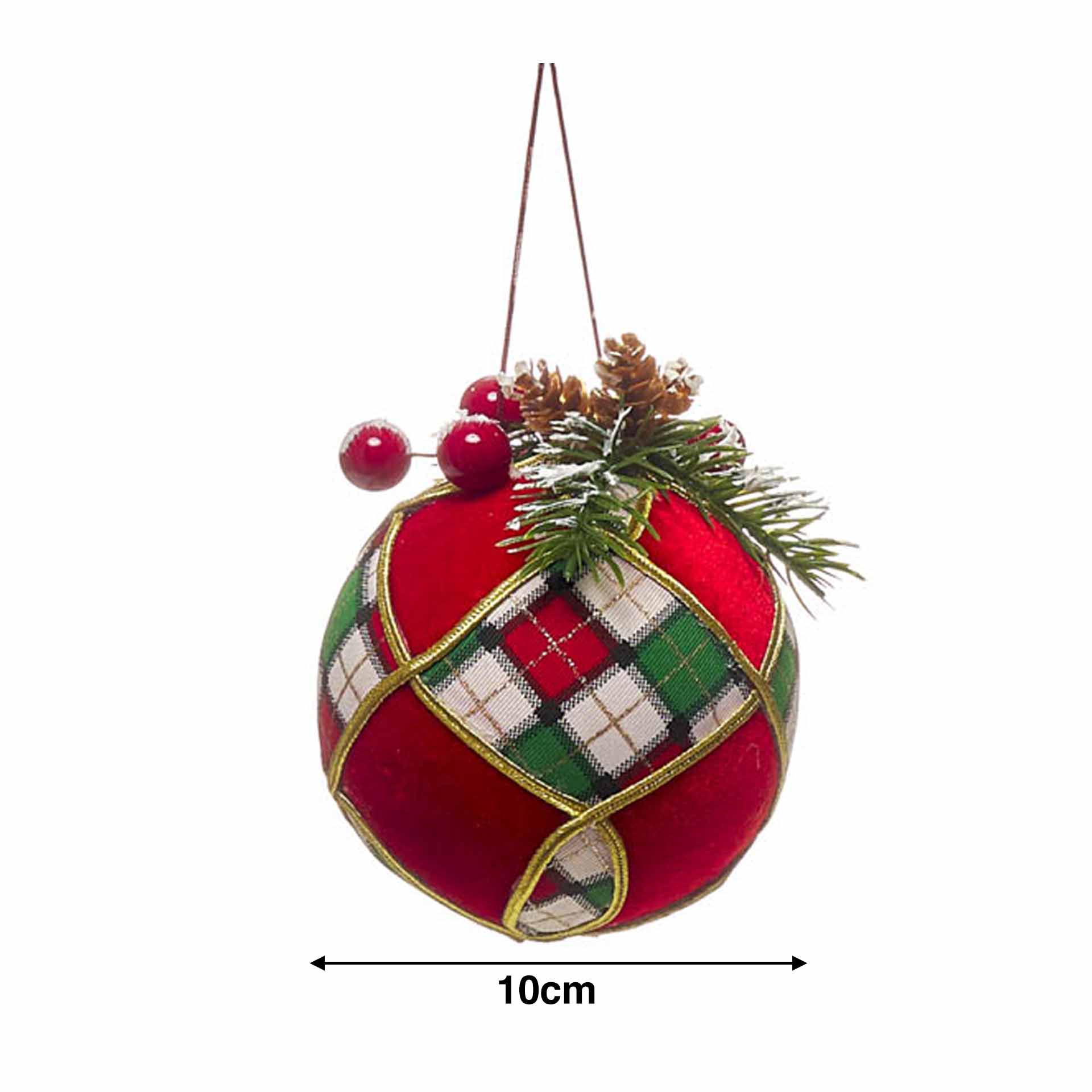 Bola Natal Tecido 10cm