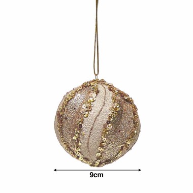 Bola Natal Com Lantejoulas 9cm