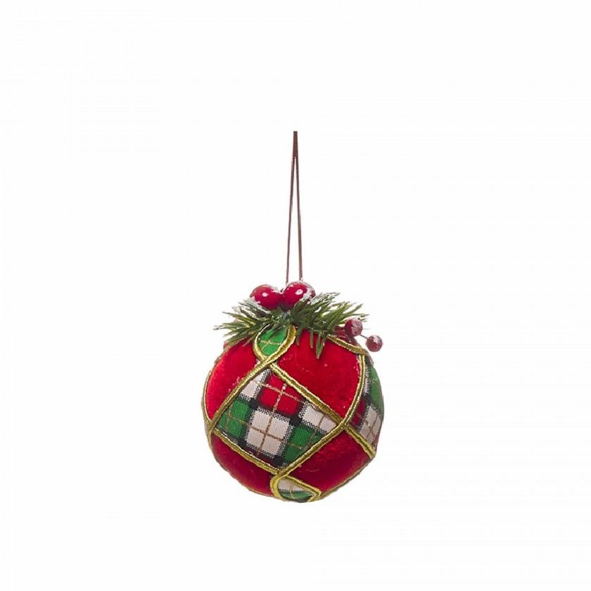 Bola Natal Tecido 8cm