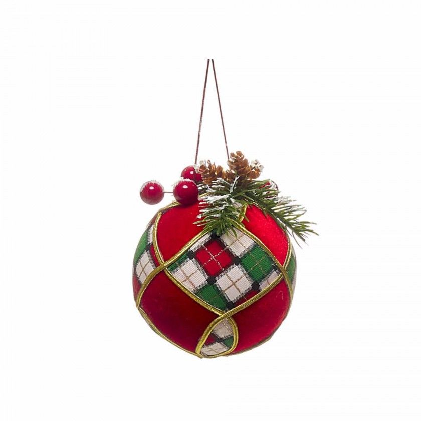 Bola Natal Tecido 10cm