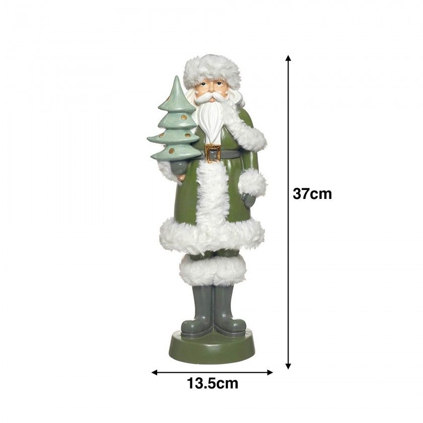 Pai Natal Poliresina Verde 13.5X11X37cm Pai Natal Poliresina Verde 13.5X11X37cm
