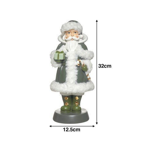 Pai Natal Poliresina Verde 12.5X13X32cm - Image product