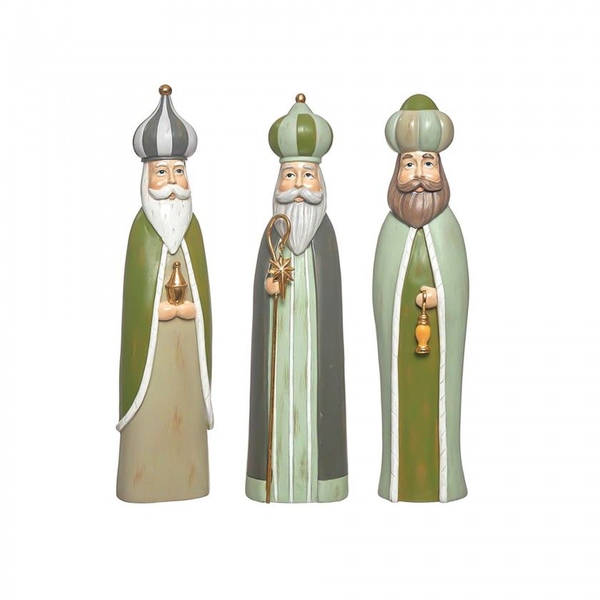 5 Reis Magos Poliresina Verde 7.5X6X31cm 5 Reis Magos Poliresina Verde 7.5X6X31cm