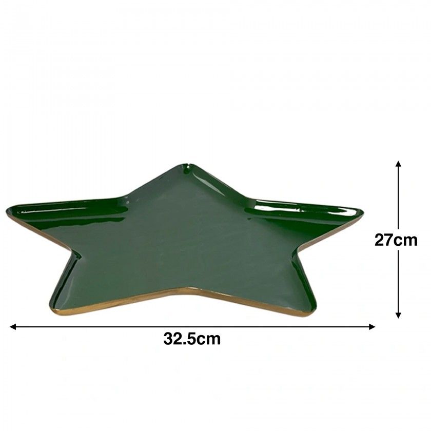 Prato Metal Lacado Estrela 32.5X27cm Prato Metal Lacado Estrela 32.5X27cm