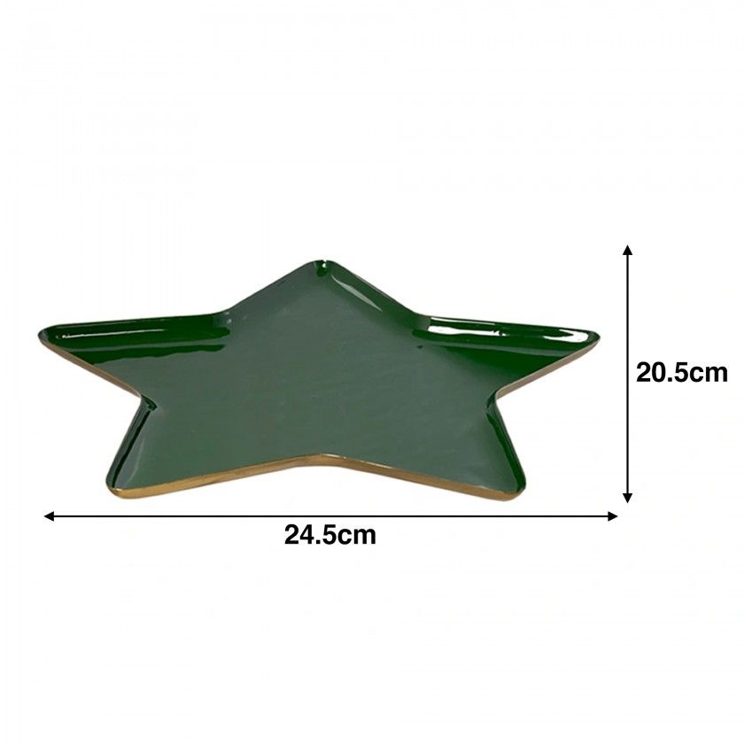 Prato Metal Lacado Estrela 24.5X20.5cm