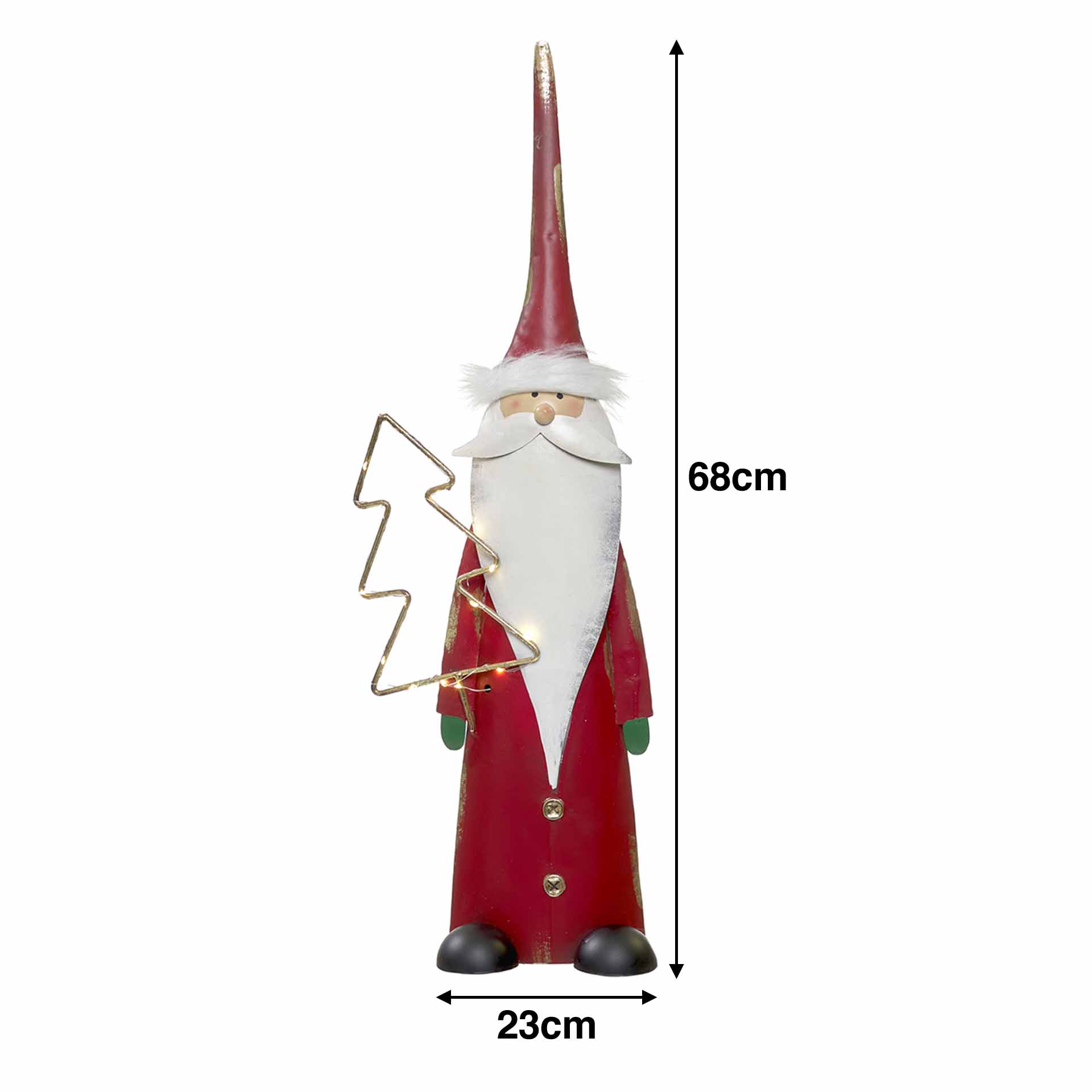 Pai Natal Metal 23X12x68cm