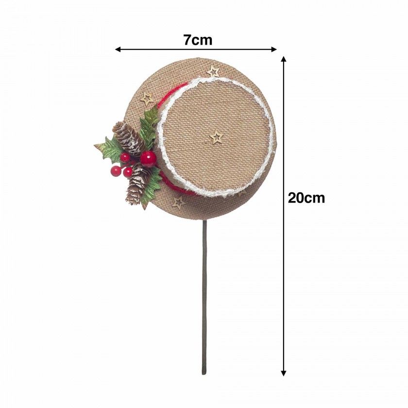 Haste Chapéu Natal 20X7cm Haste Chapéu Natal 20X7cm