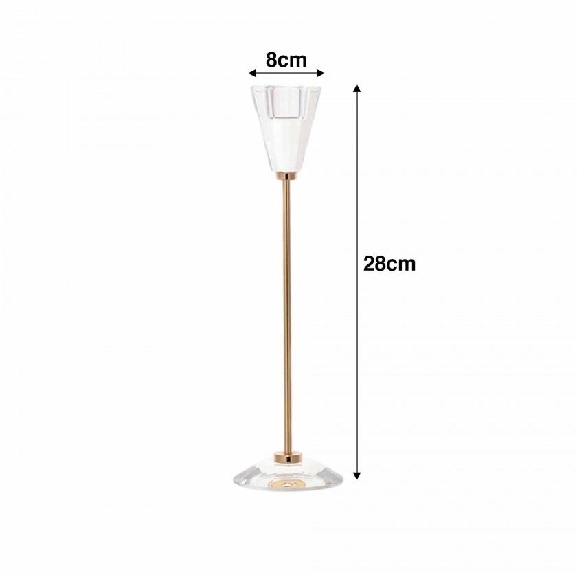 Casti�al Metal e Vidro 8X8X28cm