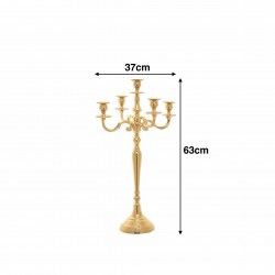 Casti�al Alum�nio 5 Bra�os Dourado 37X37X63cm