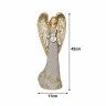 Anjo Poliresina Branco e Dourado 17X14X42cm Anjo Poliresina Branco e Dourado 17X14X42cm
