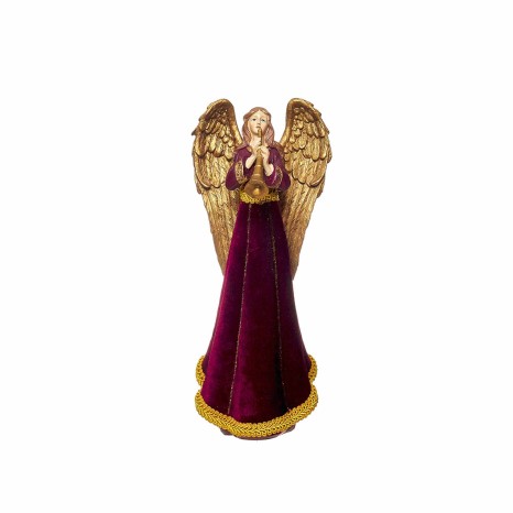Anjo Poliresina Bordô e Dourado 21X16x33cm - Image product