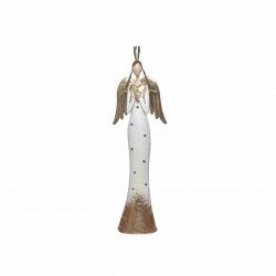 Anjo Metal Branco e Dourado 20X9X66cm