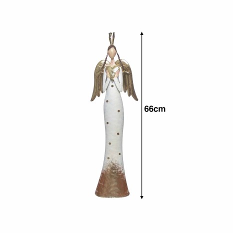 Anjo Metal Branco e Dourado 20X9X66cm - Image product
