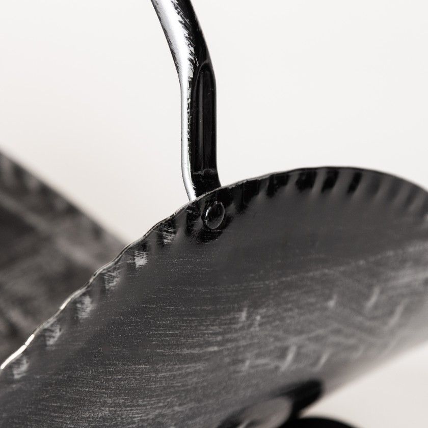 Cesto Para Lenha Metalico Prateado