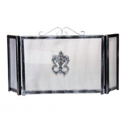 Frente Para Lareira Com Desenho Prateado