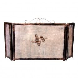 Frente Para Lareira Com Desenho Bronze