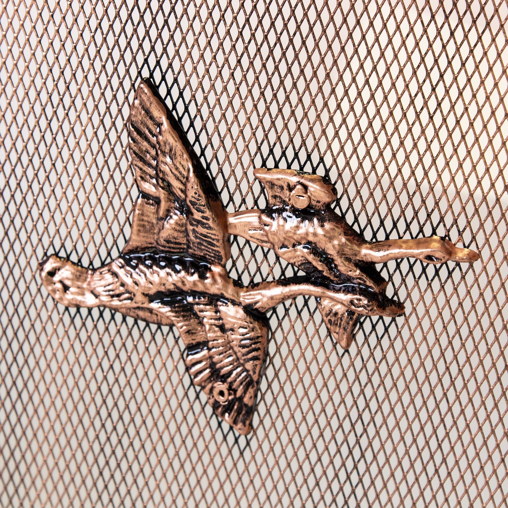 Frente Para Lareira Com Desenho Bronze