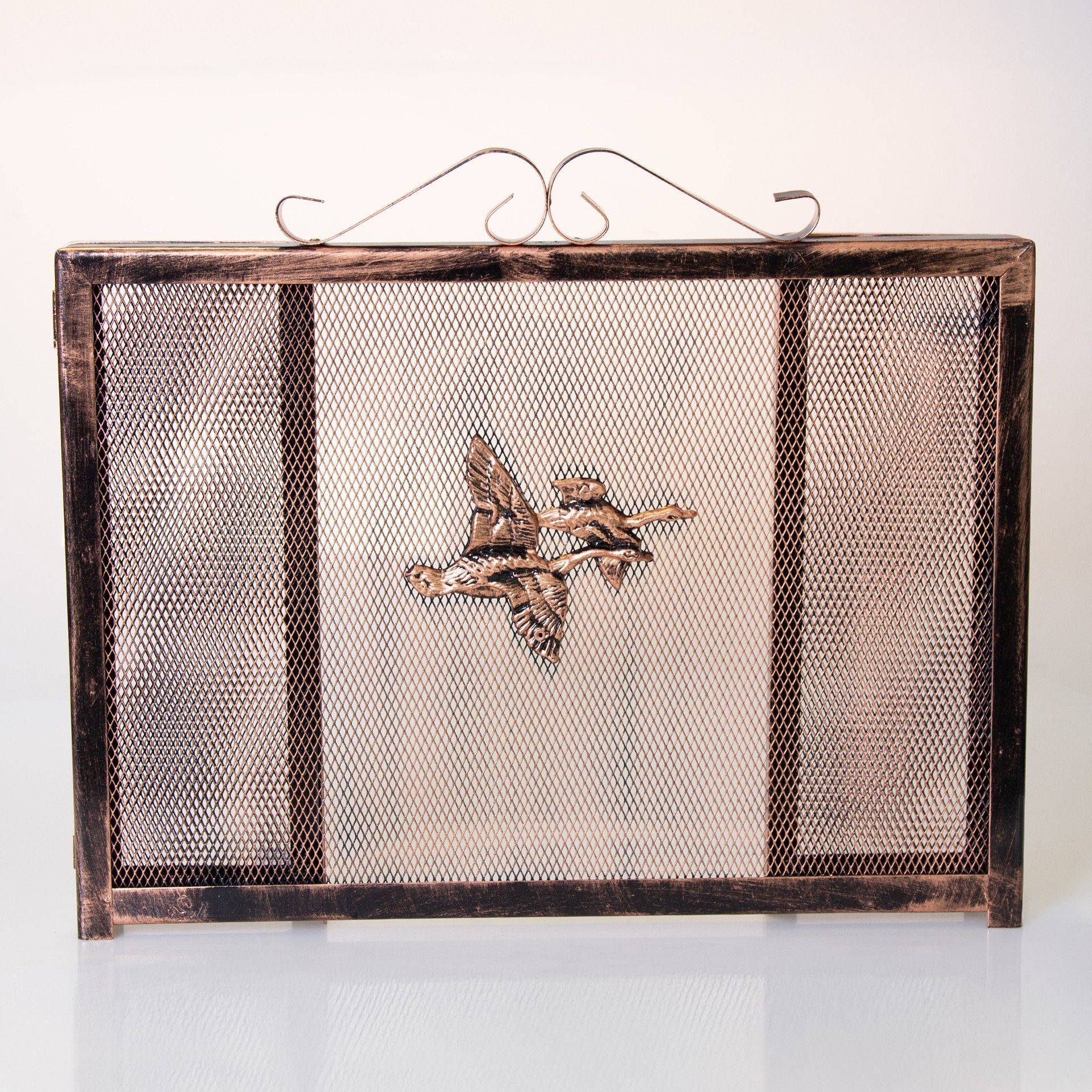 Frente Para Lareira Com Desenho Bronze