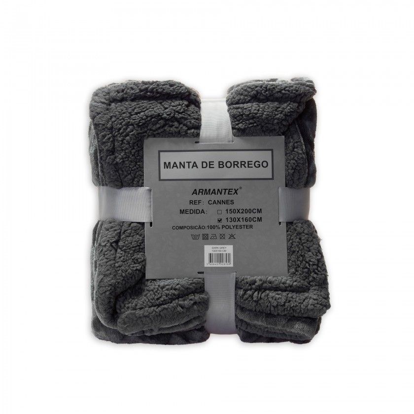 Manta Cannes Cinza 130X160cm Manta Cannes Cinza 130X160cm