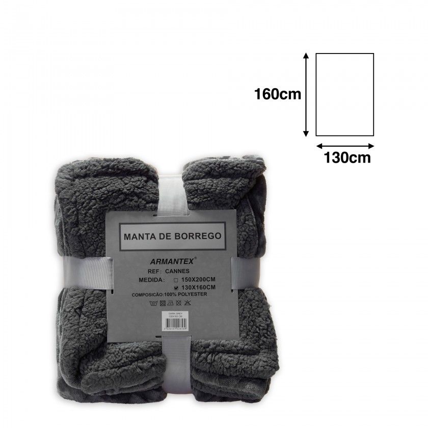 Manta Cannes Cinza 130X160cm