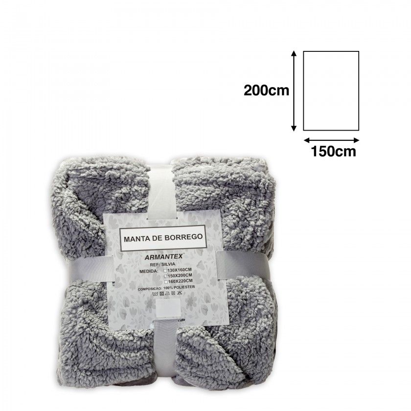 Manta Silvia Cinza 150X200cm
