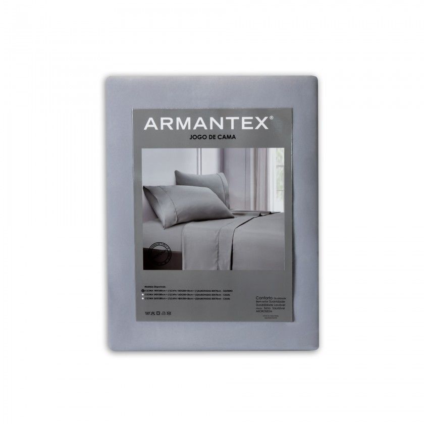 Jogo Cama Vitoria Cinza 180X280cm Jogo Cama Vitoria Cinza 180X280cm
