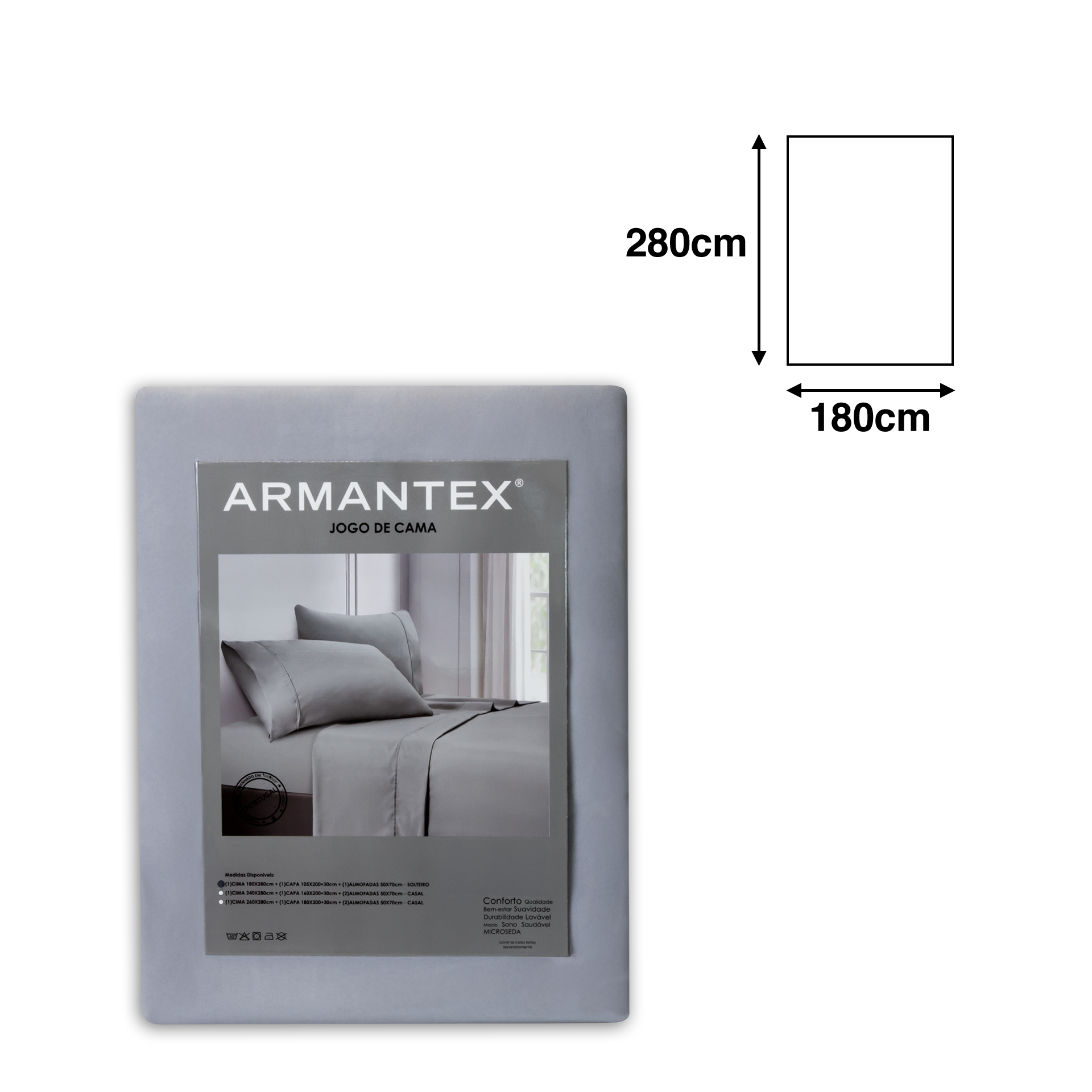 Jogo Cama Vitoria Cinza 180X280cm