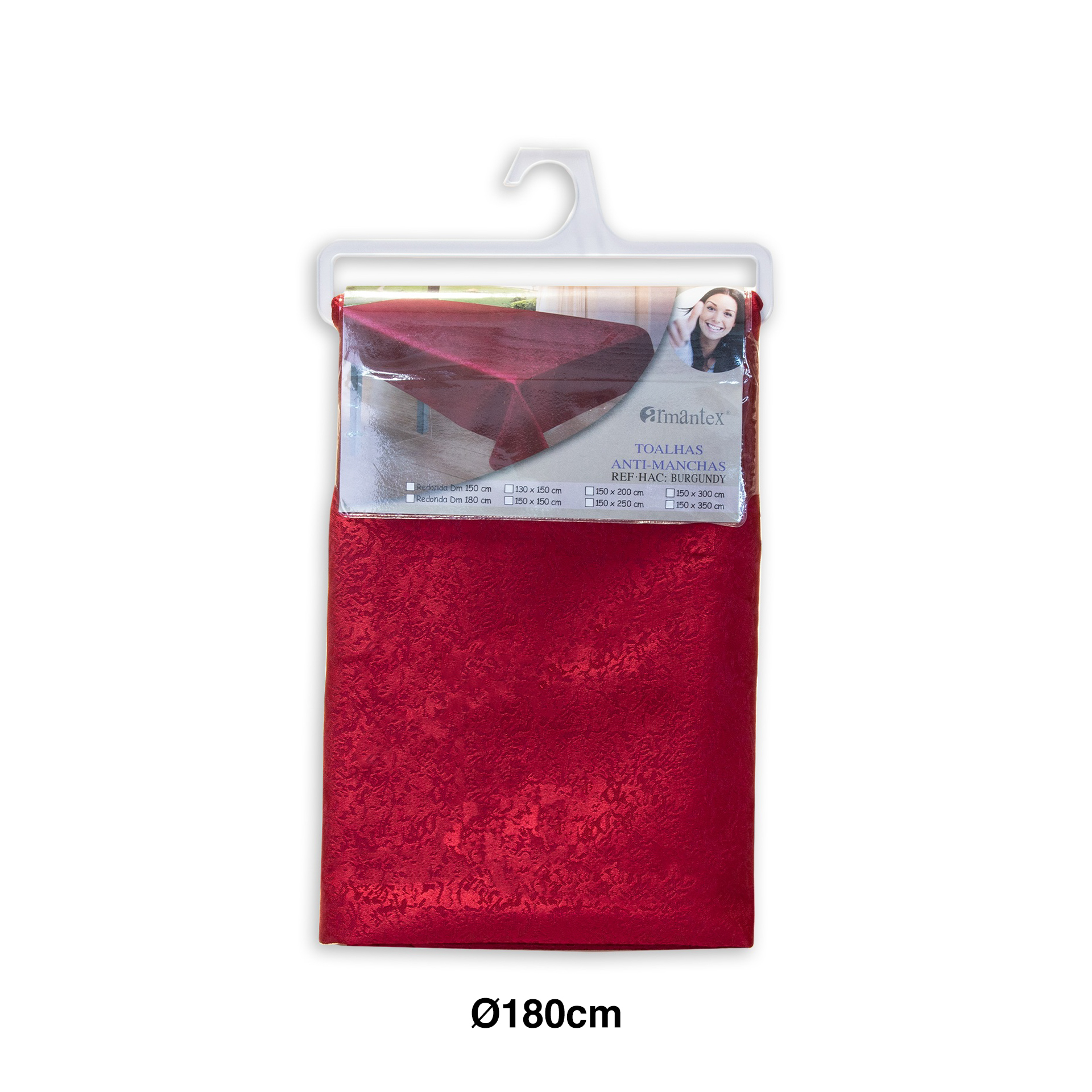 Toalha Mesa Bordo 180cm