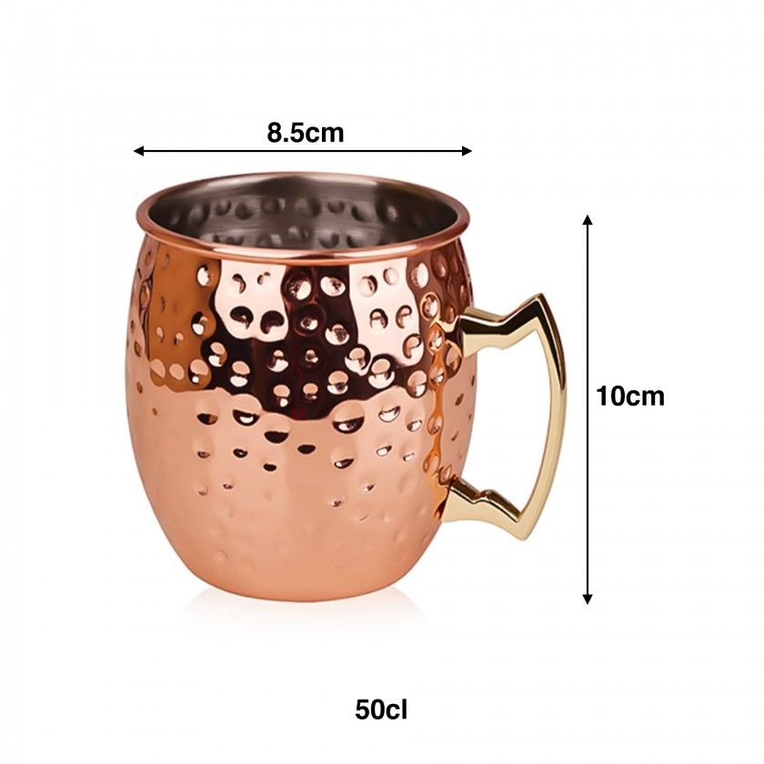 Caneca Cerveja Martelada Redonda Cobre 50cl 8.5X10cm Caneca Cerveja Martelada Redonda Cobre 50cl 8.5X10cm