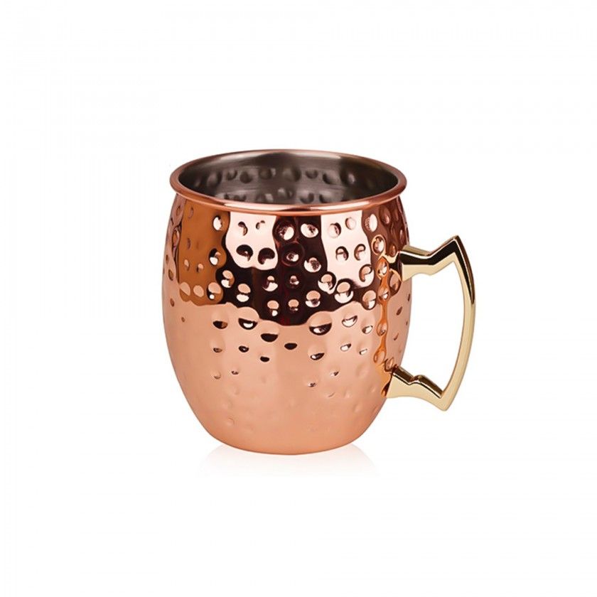 Caneca Cerveja Martelada Redonda Cobre 50cl 8.5X10cm Caneca Cerveja Martelada Redonda Cobre 50cl 8.5X10cm