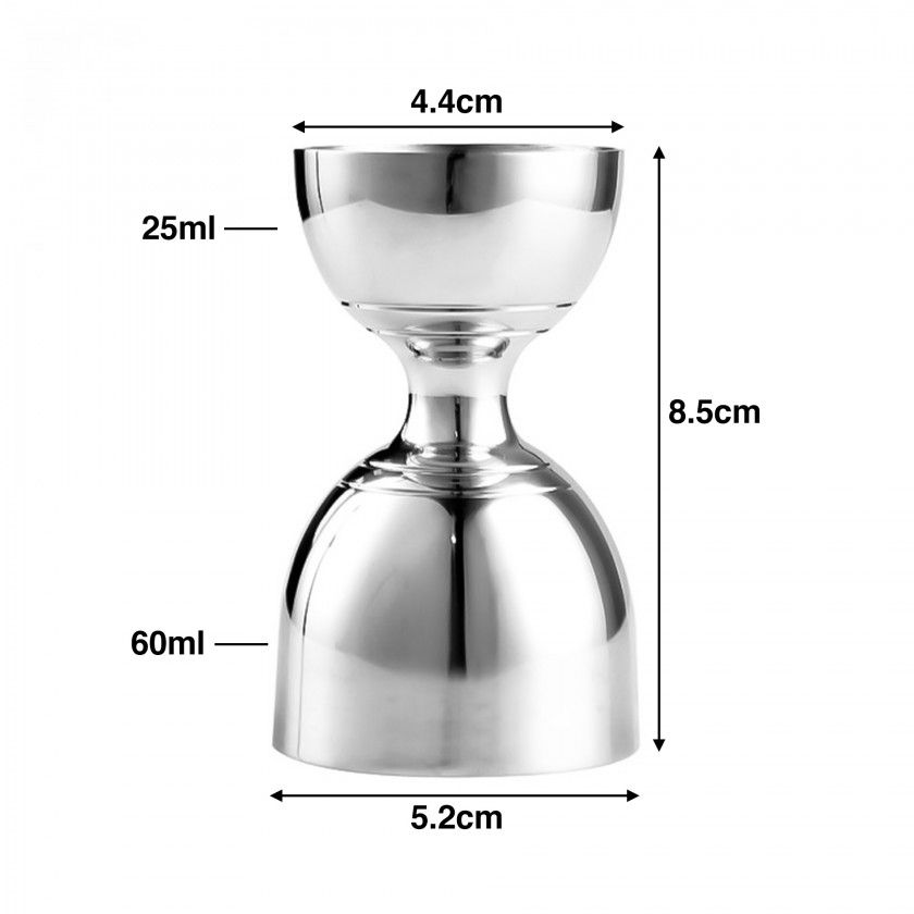 Medidor Jigger Bell Prateado 25/60ml 5.2X4.4X8.5cm Medidor Jigger Bell Prateado 25/60ml 5.2X4.4X8.5cm