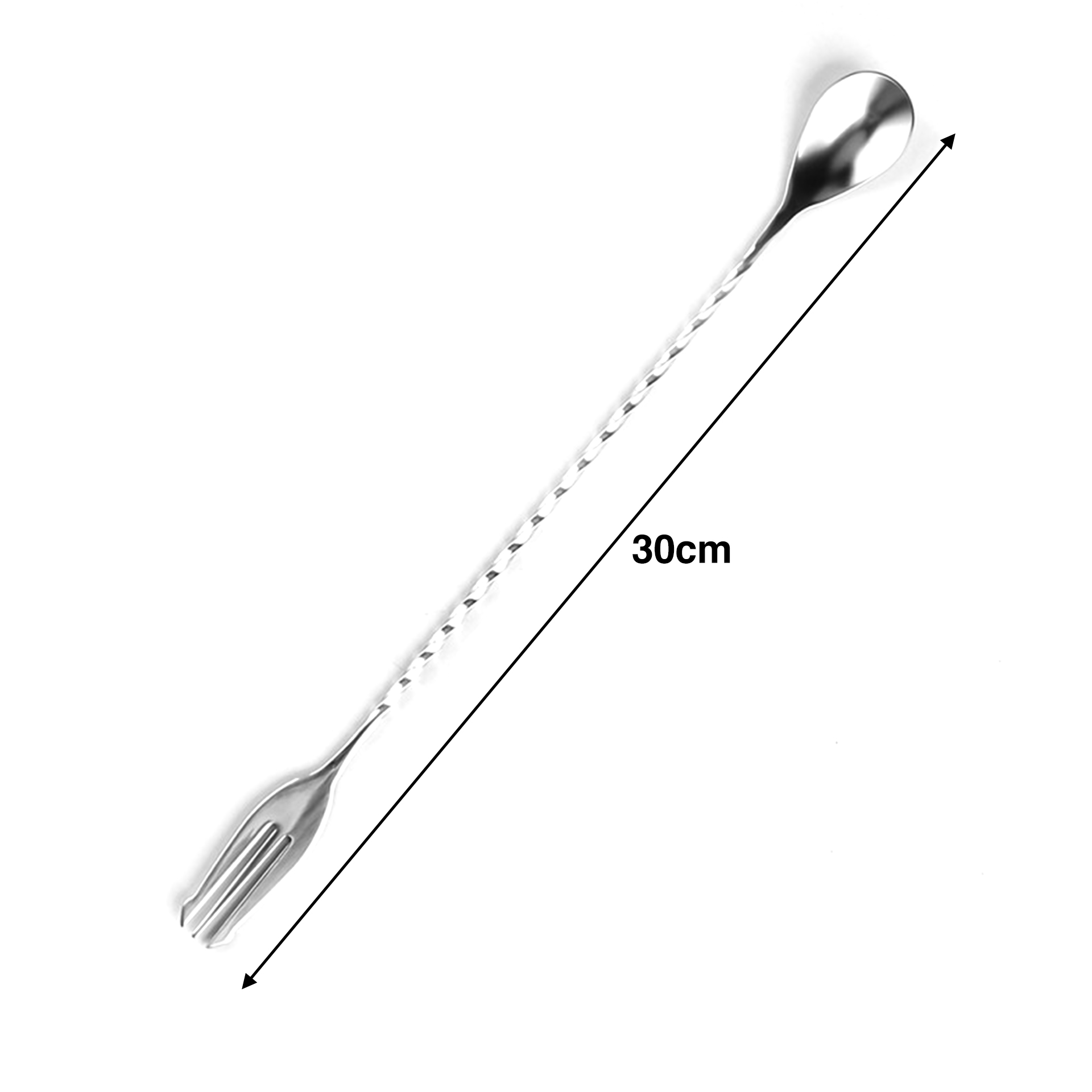 Colher / Garfo Cocktail Torcido 30cm