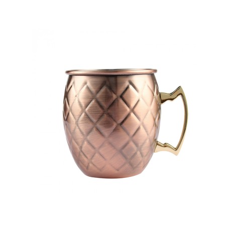 Caneca Cerveja Vintage Martelada Redonda Cobre 50cl 8.5X10cm - Image product