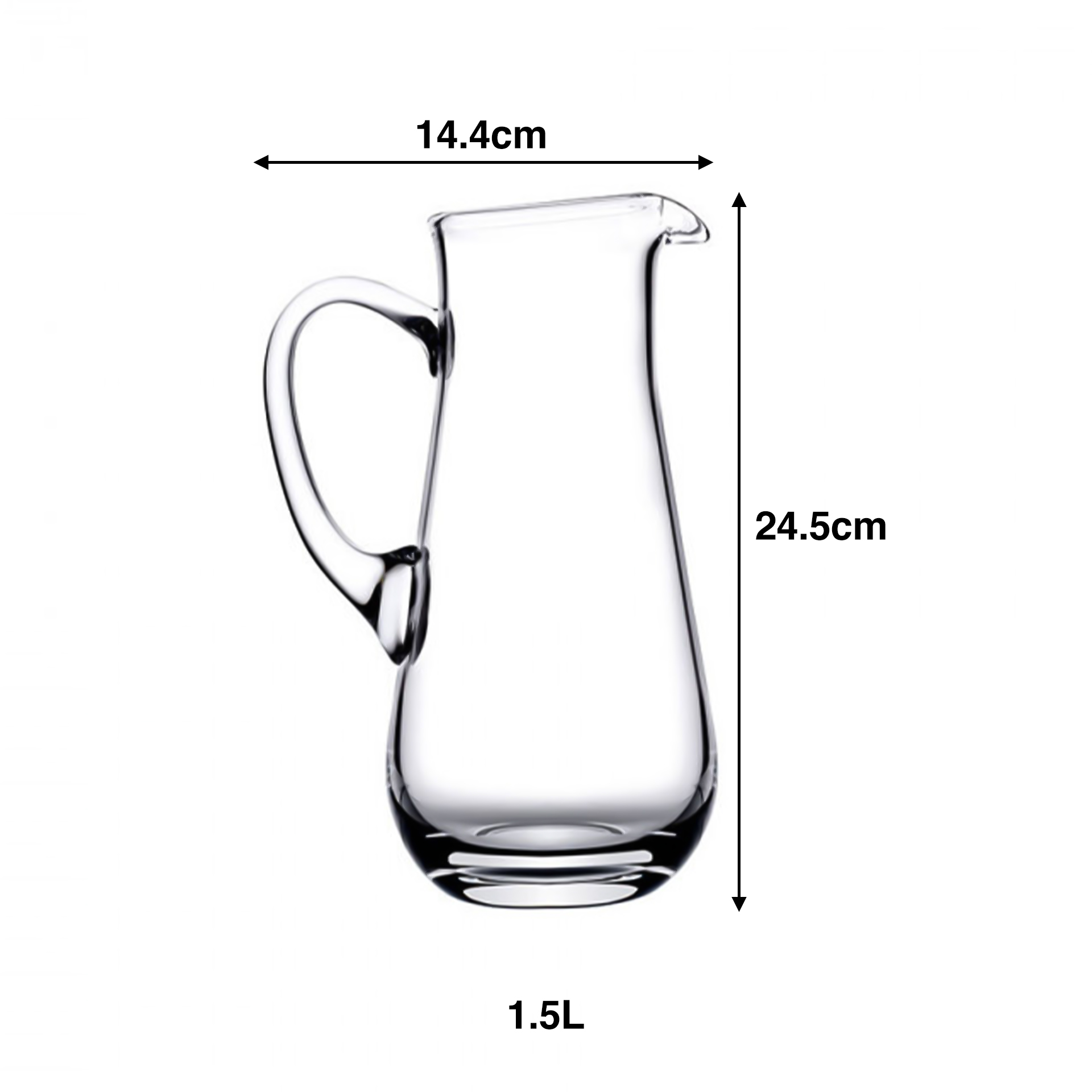 Jarro Vidro Aqua Crystallin 1500ml 14.4X24.5cm